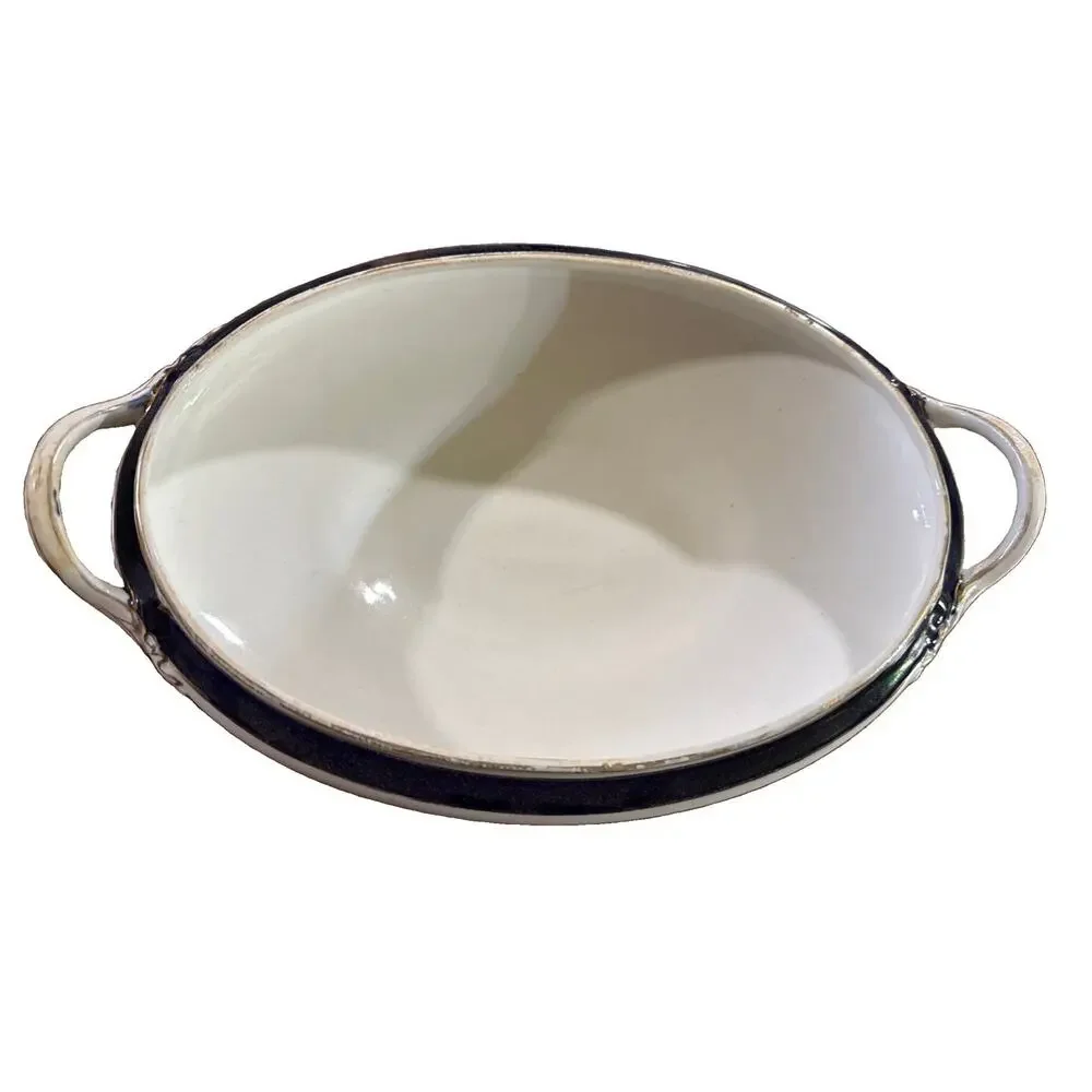 Vintage JHW & Sons Falcona Ware Tureen Covered Serving Dish Cobalt Blue Gold 30s